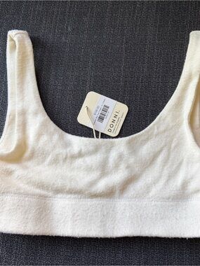 NWT DONNI. Cream Ribbed Sweater Bralette